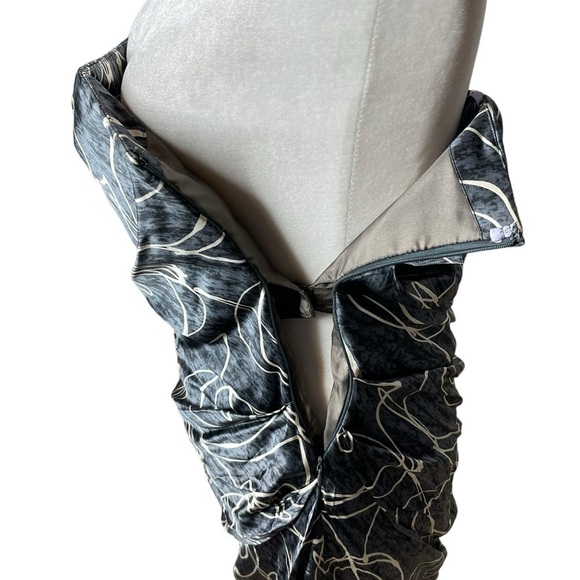 Vera Wang Lavender Label Women’s Gray Silk Strapless Dress Size 8 - Picture 5 of 13